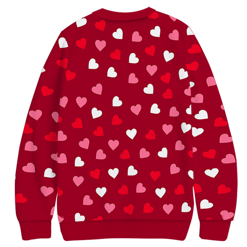 Tokyocanvas Valentine's Day Little Pink Hearts Casual Ugly Sweatshirt