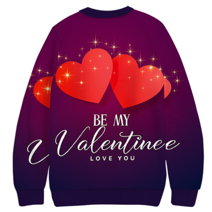 Tokyocanvas Valentine's Day Heart to Heart Casual Ugly Sweatshirt