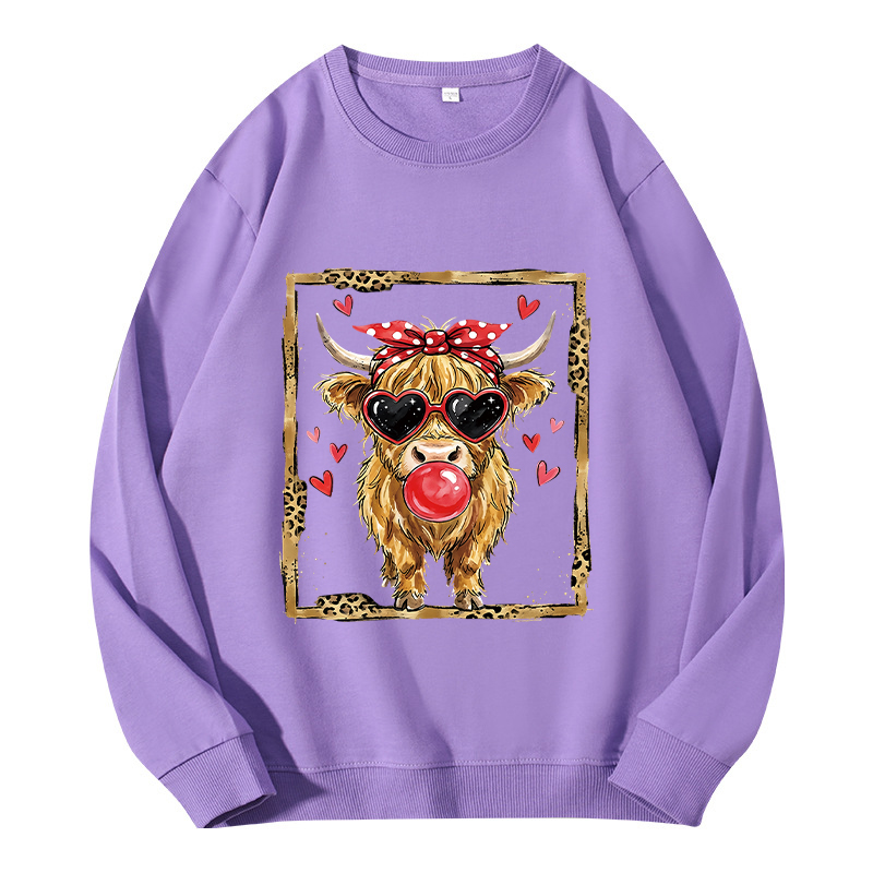 Tokyocanvas Highland Cow Valentine Classic Sweatshirt