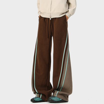 Tokyocanvas Color-blocked Striped Sweatpants