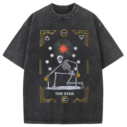 Tokyocanvas Cloak Tarot Star Washed T-Shirt