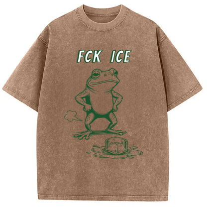 Tokyocanvas F*ck Ice Frog Meme Washed T-Shirt
