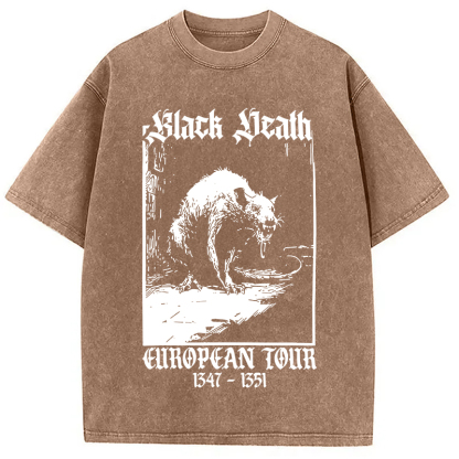 Tokyocanvas Black Death Rat Washed T-Shirt