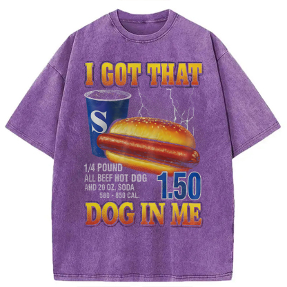 Tokyocanvas Funny Hot Dog Washed T-Shirt