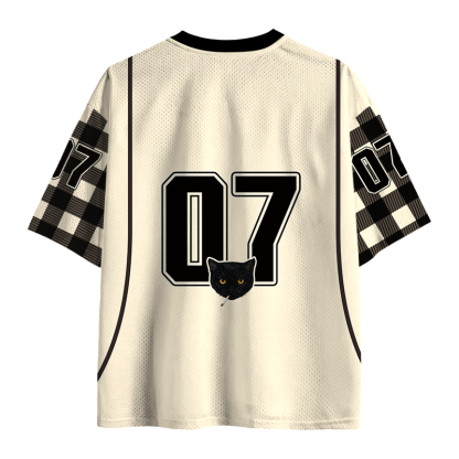 Tokyocanvas Smoking Black Cat Vintage Mesh Jersey