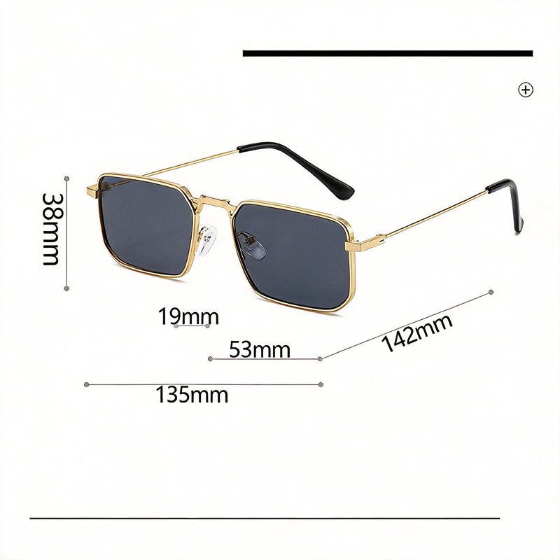 Tokyocanvas Square Black Sunglasses