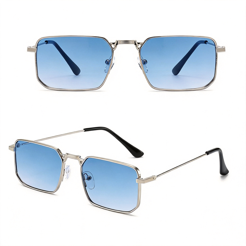 Tokyocanvas Square Blue Sunglasses