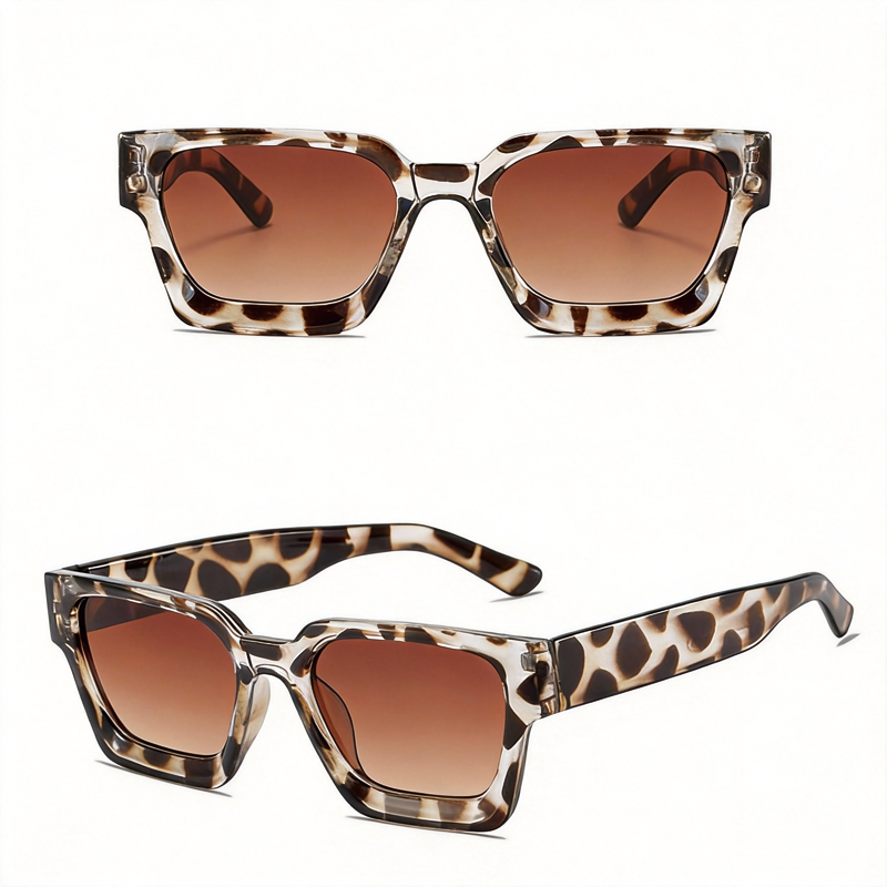 Tokyocanvas Thick-framed Leopard Sunglasses