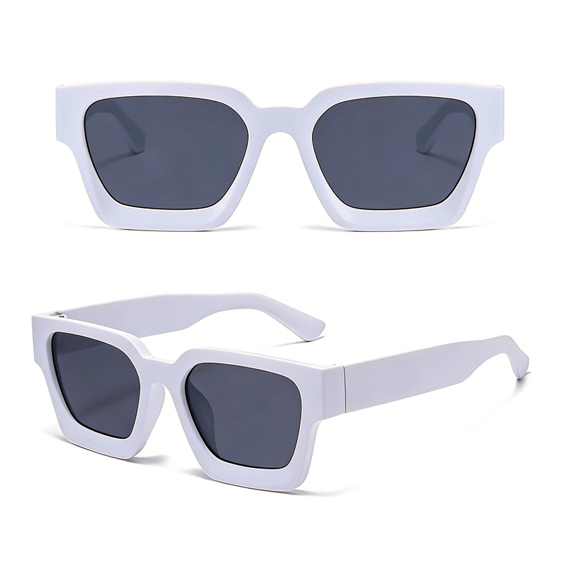 Tokyocanvas Thick-framed White Sunglasses