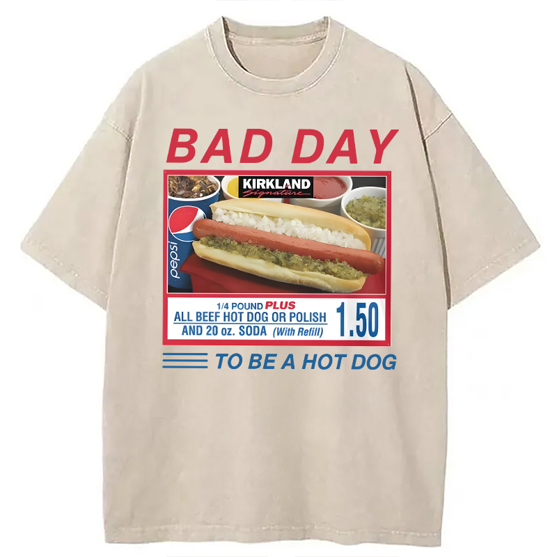 Tokyocanvas Bad Day To Be A Hot Dog Washed T-Shirt