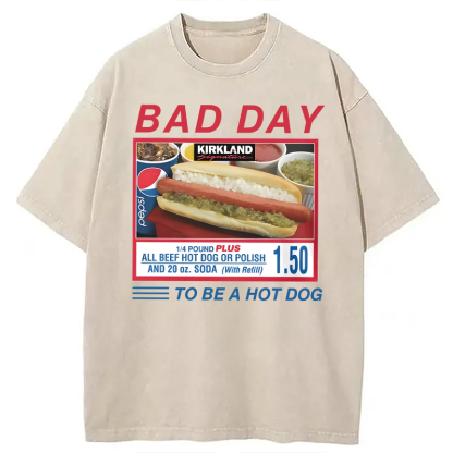 Tokyocanvas Bad Day To Be A Hot Dog Washed T-Shirt