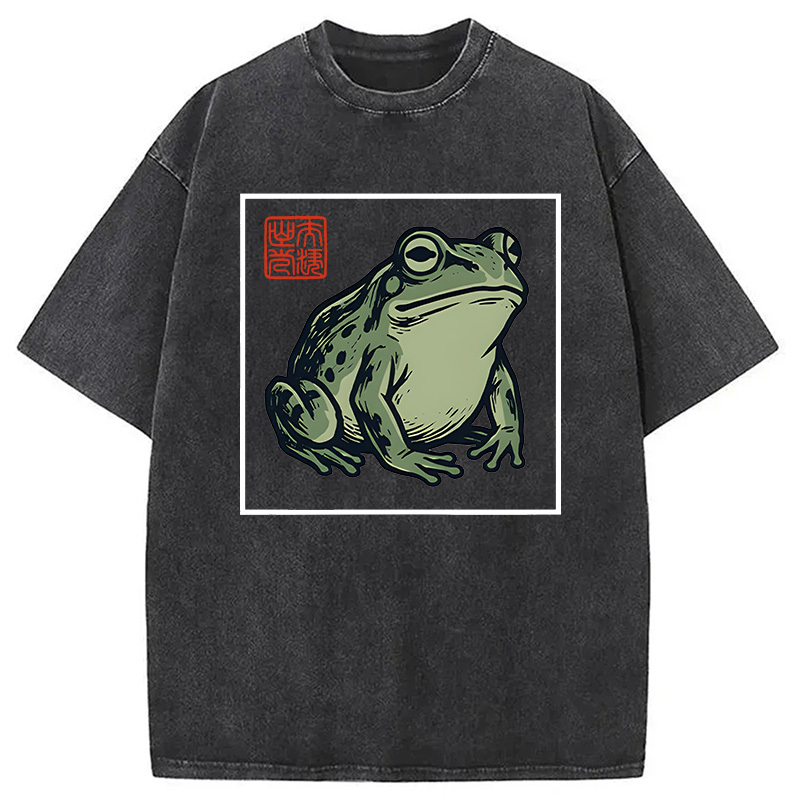 Tokyocanvas Zen Frog Washed T-Shirt