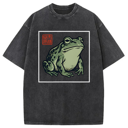 Tokyocanvas Zen Frog Washed T-Shirt