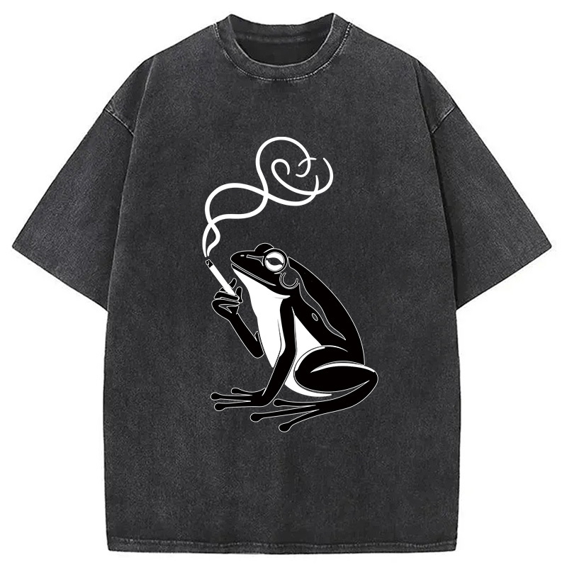 Tokyocanvas Minimalist Frog Washed T-Shirt