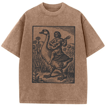 Tokyocanvas Medieval Bard Goose Washed T-Shirt