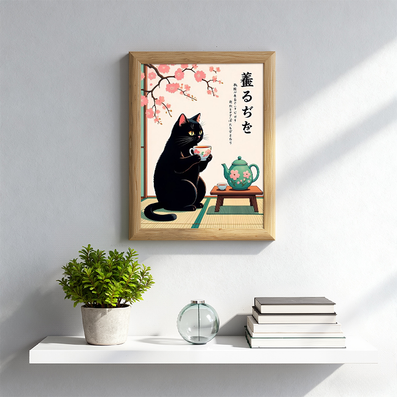 Tokyocanvas Cat Tee Framed Art Print