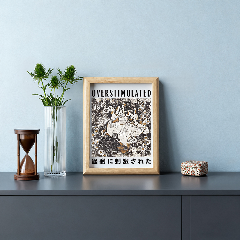Tokyocanvas Overthinking Duck Framed Art Print