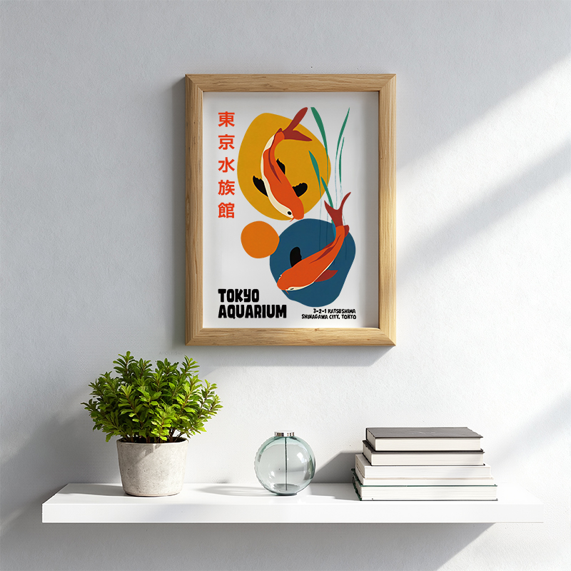 Tokyocanvas Tokyo Koi Dreams Framed Art Print