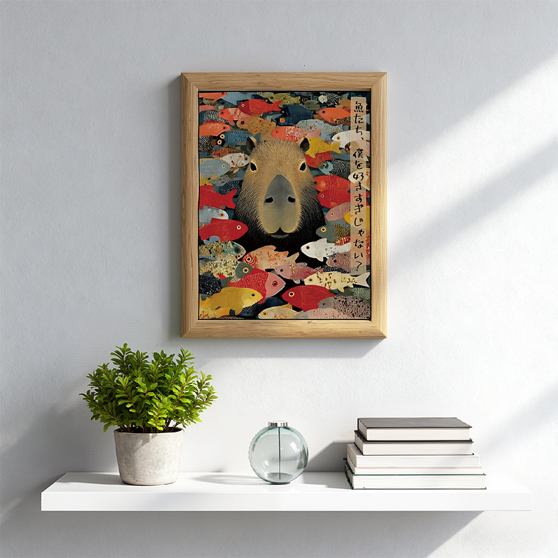 Tokyocanvas Am I Too Lovable Capybara Framed Art Print