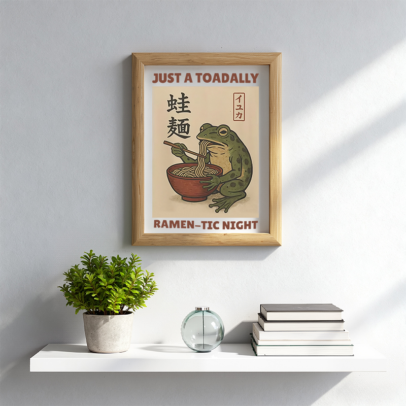 Tokyocanvas Toadally Fun Ramen Framed Art Print