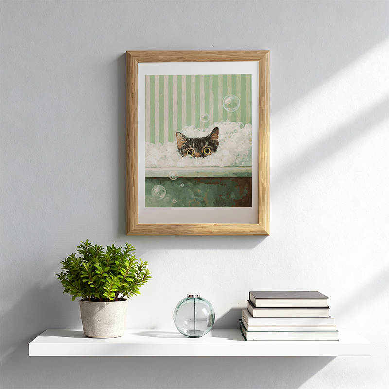 Tokyocanvas Cat In The Bubble Framed Art Print