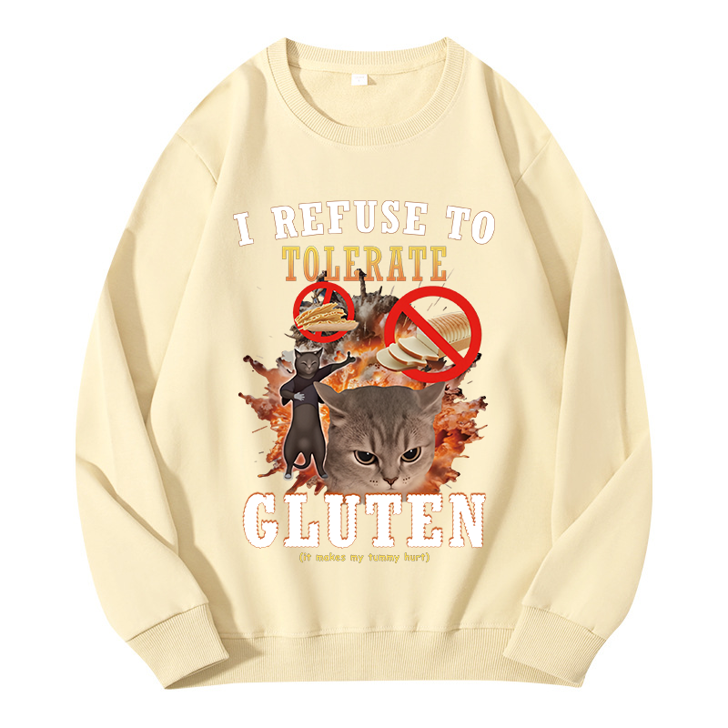 Tokyocanvas I Refuse to Tolerate Gluten Classic Sweatshirt