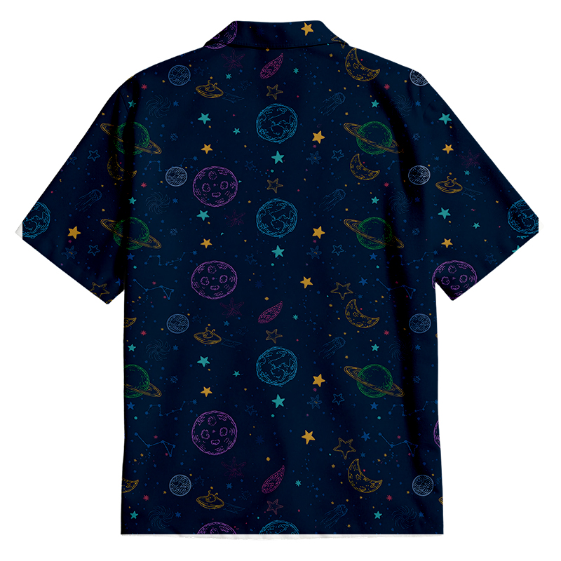 Tokyocanvas Space Doodles Button Up Pocket Shirt