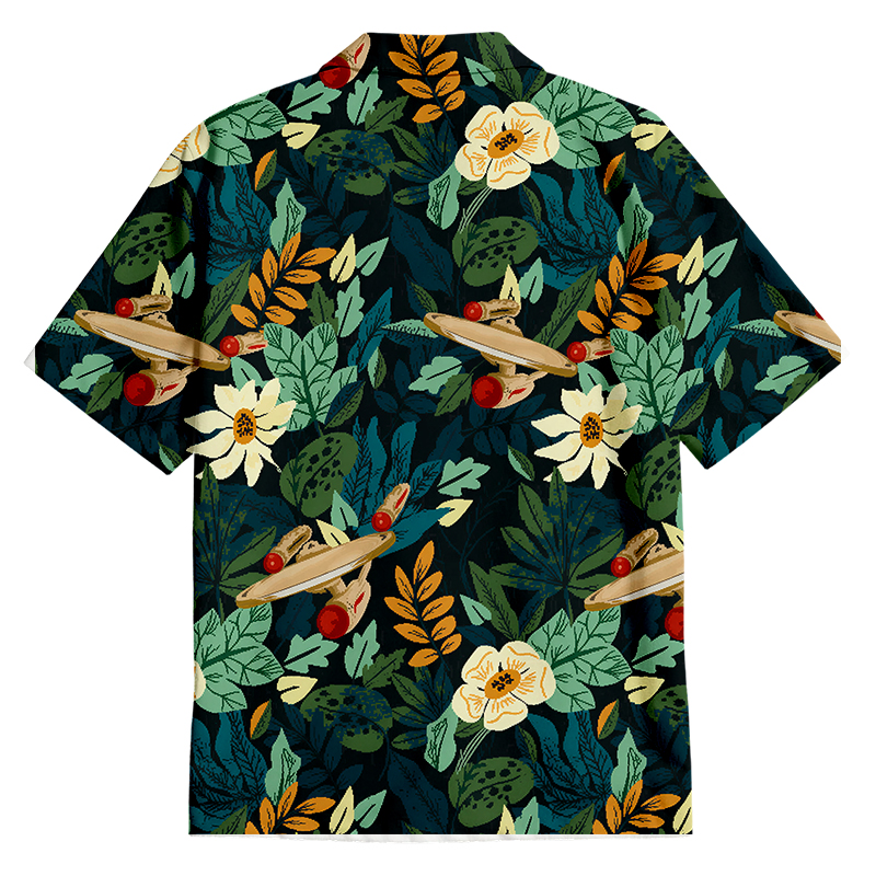 Tokyocanvas Scifi Spacecraft Hawaii Button Up Pocket Shirt