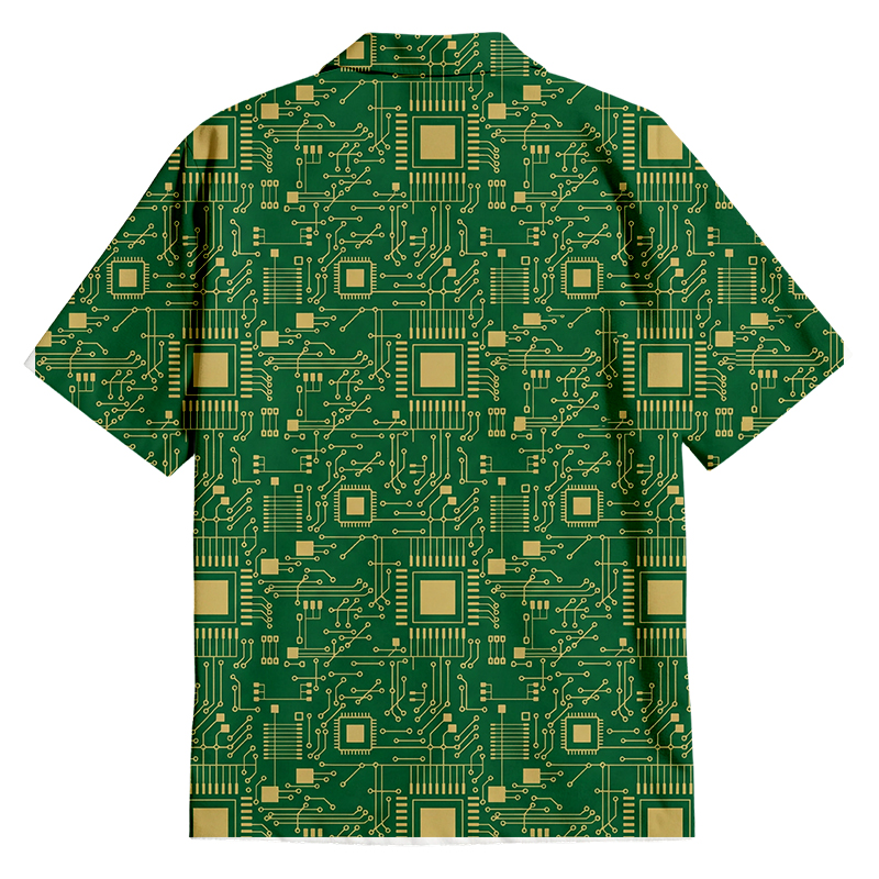 Tokyocanvas Technology Sense Circuit Board Button Up Pocket Shirt