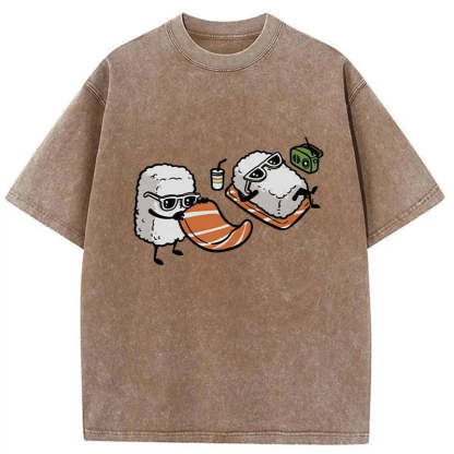 Tokyocanvas Sunbathing Sushi Washed T-Shirt