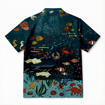 Tokyocanvas Blue Ocean Hawaiian Shirt