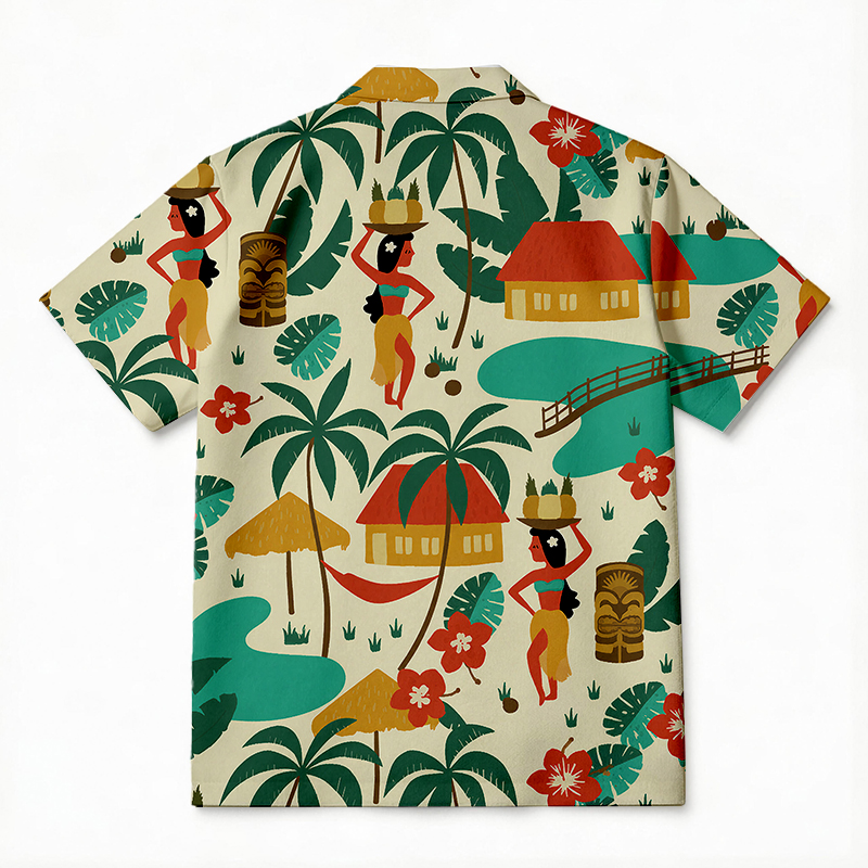 Tokyocanvas Retro Tiki Paradise Hawaiian Shirt