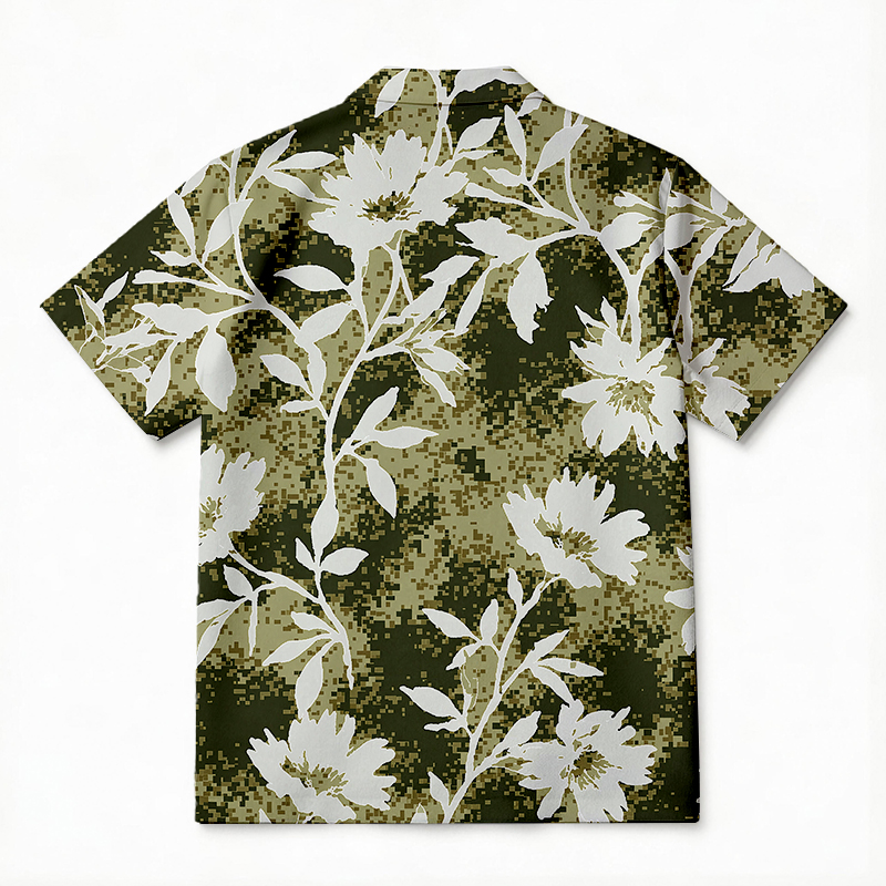 Tokyocanvas Olive Floral Breeze Hawaiian Shirt
