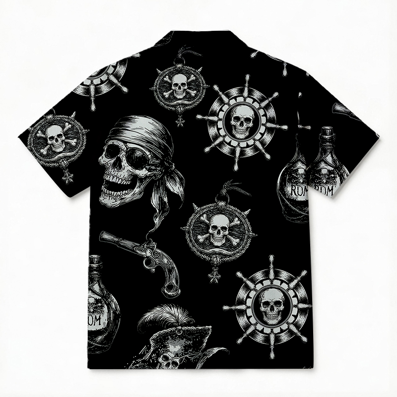 Tokyocanvas Pirate Skull Hawaiian Shirt