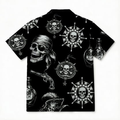 Tokyocanvas Pirate Skull Hawaiian Shirt