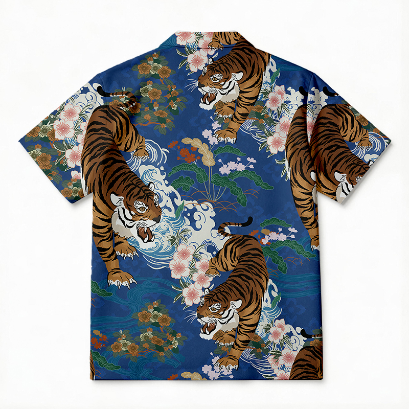 Tokyocanvas Inspired Tiger Hawaiian Shirt