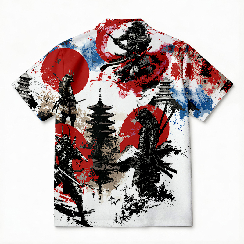 Tokyocanvas Vintage Samurai Aloha Hawaiian Shirt