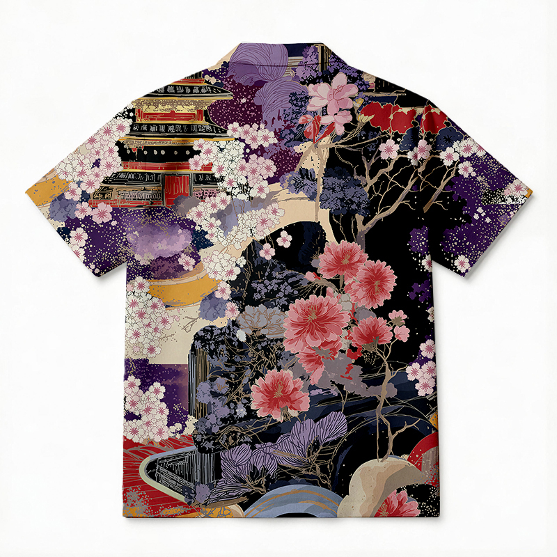 Tokyocanvas Sakura Cherry Blossom Hawaiian Shirt