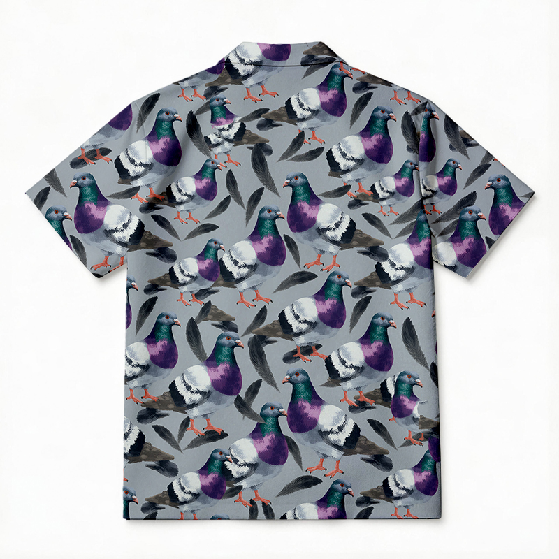 Tokyocanvas Pigeon Parade Hawaiian Shirt