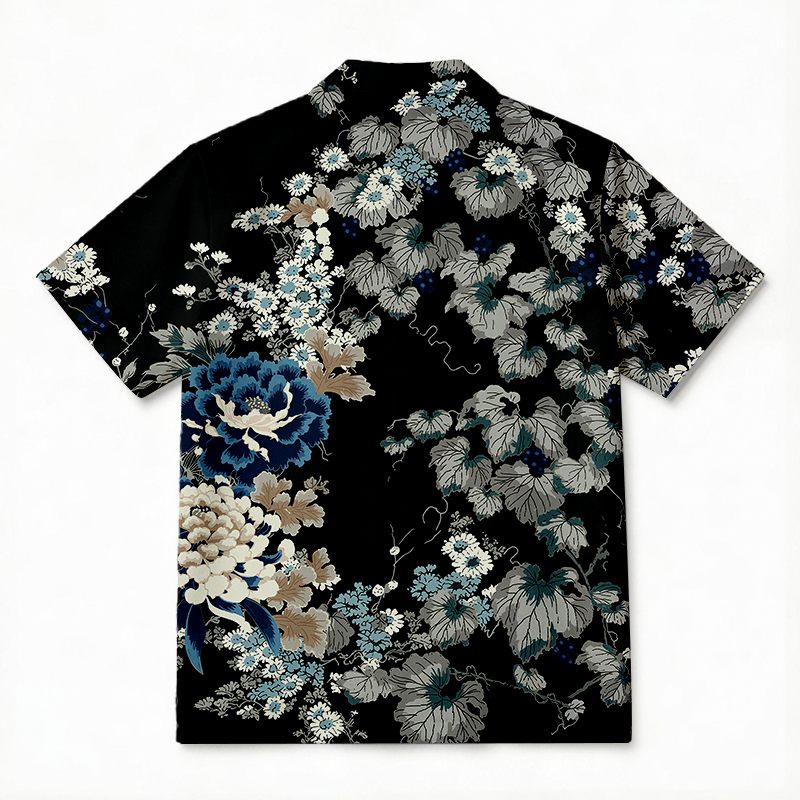 Tokyocanvas Ivy and Peony Hawaiian Shirt