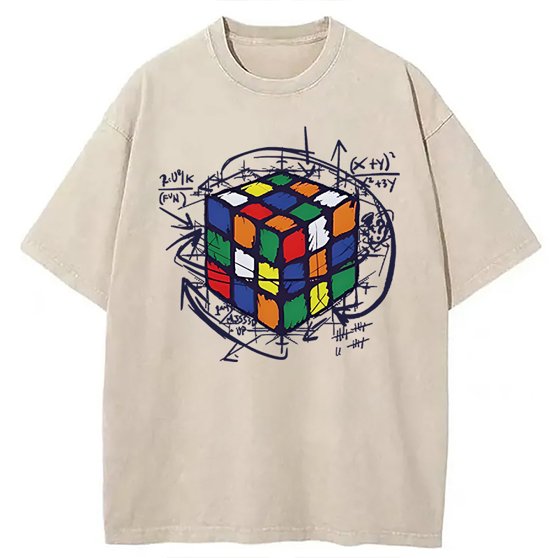 Tokyocanvas Rubik's Cube Solution Puzzle Algorithm Washed T-Shirt