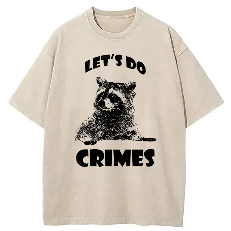 Tokyocanvas Raccoon Let's Do Crimes Washed T-Shirt