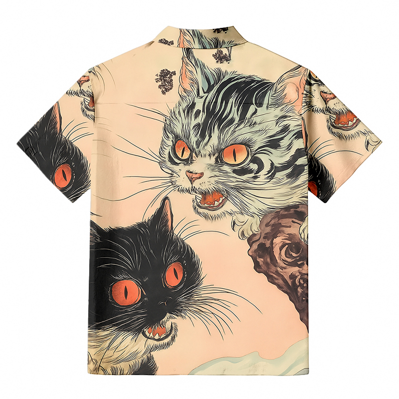 Tokyocanvas Ghost Cat Riot Hawaiian Shirt
