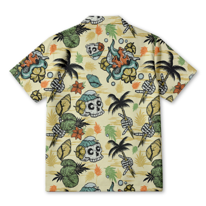 Tokyocanvas Wilderness Skull Hawaiian Shirt