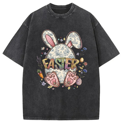 Tokyocanvas Easter Bunny Egg Washed T-Shirt