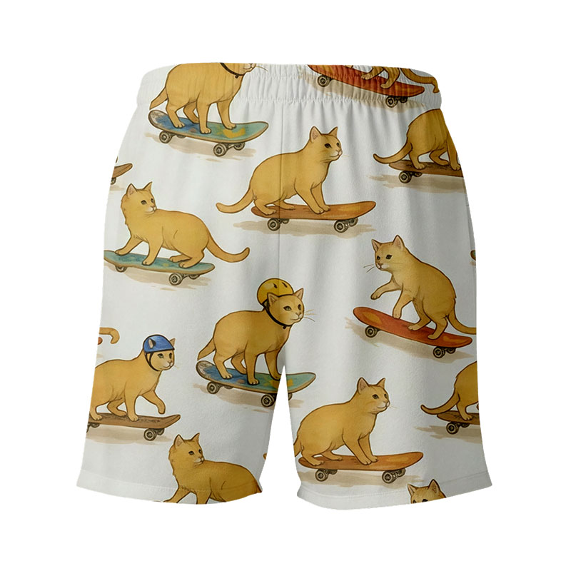 Tokyocanvas Cat Skateboarding Swim Short
