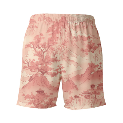 Tokyocanvas Cherry Blossom Mountains Swim Short