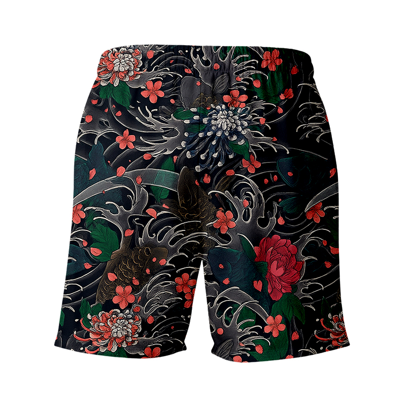 Tokyocanvas Koi Fish Retro Japanese Swim Short