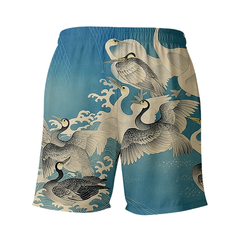 Tokyocanvas Japanese Vintage Kimono Aloha Swim Short