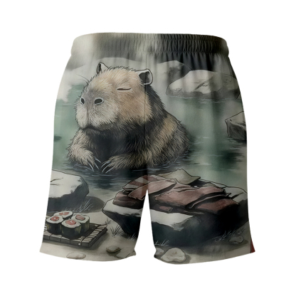 Tokyocanvas Capybara In Hot Springs Swim Short